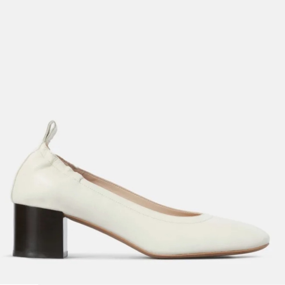 Everlane The Italian Leather Day Heel Bone Stacked Size 9.5 Three Inch Heel